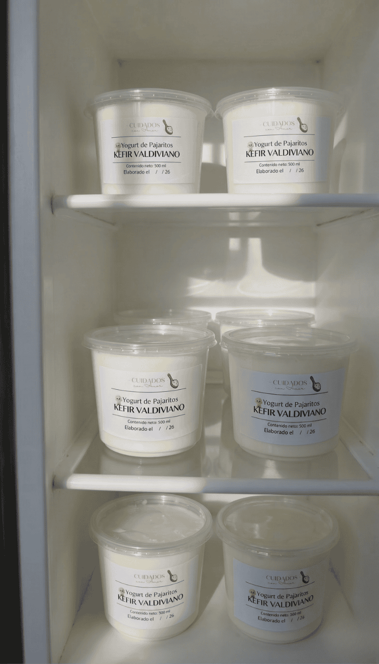 refrigerador con yogurt natural